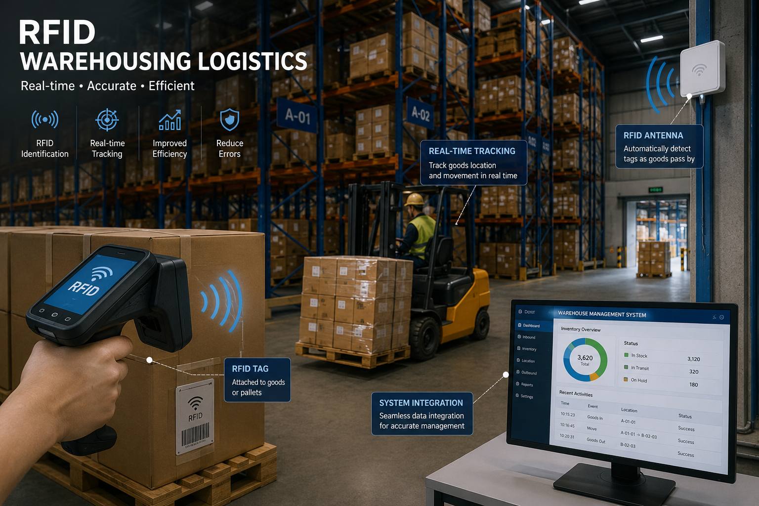 Logistica di magazzinaggio RFID