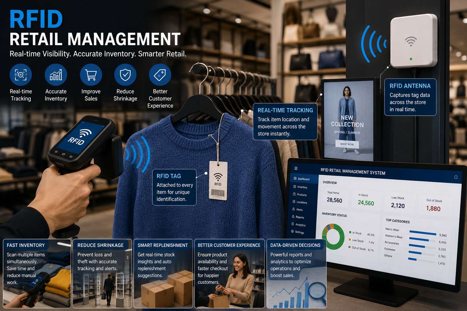 Logistica di magazzinaggio RFID
