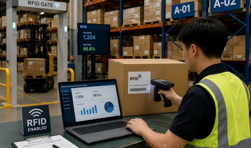 Logistica di magazzinaggio RFID