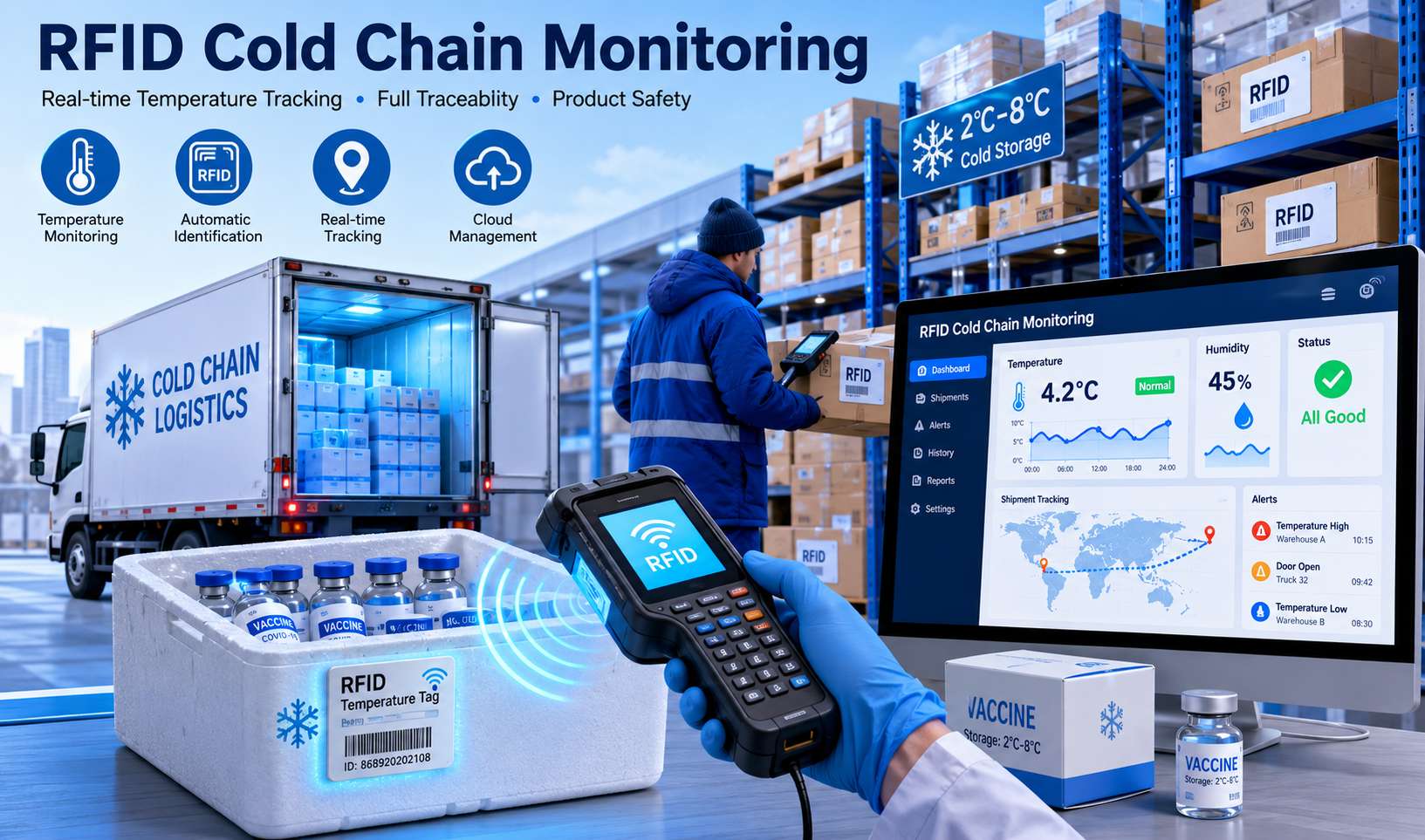 Monitoraggio della catena del freddo tramite RFID